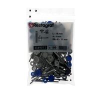 50 Rivets Aluminium Épanouis 4 X 16 Mm Avec Capuchons Blancs, Bleus Et Noirs