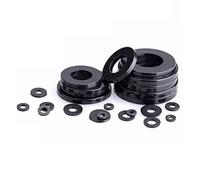 50 rondelles en nylon noir - Joints d'espacement plats for M2-M20 - Matériau Nylon66 durable(M4x8x1mm)