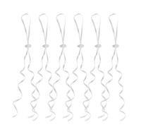 50 Rubans Blancs pour Ballons avec Clip de Fermeture, Cordons pour Attacher les Ballons, Fermetures avec Ficelle pour Mariages, Anniversaires et Noël