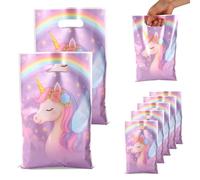 50 Sachets Cadeaux Licorne avec Poignées, sur le Thème Arc-En-Ciel Parfaits pour les Fêtes d'Anniversaire d'Enfants