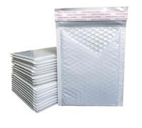 50 sachets d'emballage express en mousse blanche imperméable à film nacré avec fermeture auto-adhésive, enveloppe épaisse pour l'emballage et l'expédition(13 * 15cm)