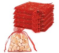 50 Sachets Organza 8×10cm/3.14×3.93inch - Pochette Bijoux, Lavande Vide, Tulle Dragées, Sacs Cadeau, D'emballage De Bijoux Et Vides Pour Lavande