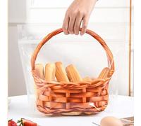 50 Sacs à Pain Transparants avec Poignée et Fermeture Zip - Motif Panier Décoratif | Emballage Alimentaire Réutilisable pour Pain Maison, Biscuits, Boulangerie & Cadeaux (30 * 23cm)