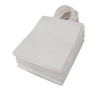 50 sacs-cadeaux en papier kraft, sacs de courses polyvalents en papier kraft avec poignée robuste, idéaux pour l’emballage de cadeaux de mariage, de vacances et de fête, ainsi que (Taille M : env.21