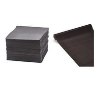 50 Serviettes Tex Touch cocktail Noir FSC® - 25x24cm + Chemin de Table 3en1 Airlaid Noir FSC® - 0.40x4,80m