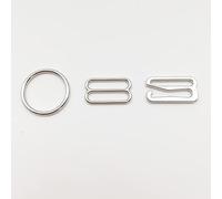 50 Set (150 pcs/Lot) boucles de réglage de la sangle de soutien-gorge en argent anneaux curseurs pour le réglage de la Lingerie bricolage bouton de maillot de bain accessoires de bouton de Bikini