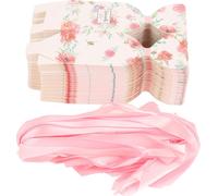 50 Set Wedding Favor Boxes Motif Floral Rétro - Style Easy Assemble Candy Party Précieuses avec corde DIY Boîte Cadeau Rose HM2251304