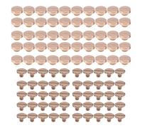 50 Set Zinc Alloy Binding Rivets | 8mm Flat Slot Metal Fasteners for Belts/Bags/Leather Crafts | Tarnish Screws for Collars & Bookbinding | Golden Finish