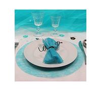 50 Sets de Table Rond Intissé Turquoise