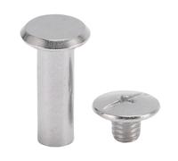 50 Sets M5 Rivet and Stud Set en Acier Inoxydable Rivets à Tête Ronde Plate et Vis pour Artisanat en Cuir Scrapbooking 6x18x11mm avec Fixation Sécurisée