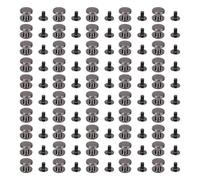 50 Sets Rivets à Vis 10mm en Alliage de Zinc - Clous Métalliques Décoratifs pour Sacs Chaussures Ceintures Vestes - Durable, Facile à Installer, Parfait pour Personnaliser (Argent Noir)