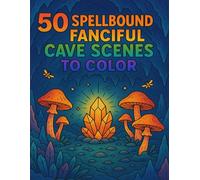 50 Spellbound Fanciful Cave Scenes to Color: A Magical Coloring Adventure of Whimsical Caves, Glowing Crystals, and Enchanted Creatures