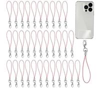 50 Stück grand rouge Mobile Phone Lanyard Strap for Keyrings, Mobile Phone Pendant Loops with Carabiner, Phone Ring Strap, Mobile Phone Charm Cord for Pendents, USB Key Pendentif