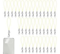 50 Stück jaune Mobile Phone Lanyard Strap for Keyrings, Mobile Phone Pendant Loops with Carabiner, Phone Ring Strap, Mobile Phone Charm Cord for Pendents, USB Key Pendentif