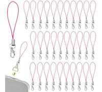 50 Stück rose Mobile Phone Lanyard Strap for Keyrings, Mobile Phone Pendant Loops with Carabiner, Phone Ring Strap, Mobile Phone Charm Cord for Pendents, USB Key Pendentif