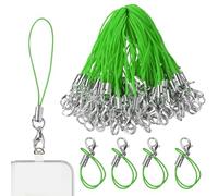 50 Stück vert Mobile Phone Lanyard Strap for Keyrings, Mobile Phone Pendant Loops with Carabiner, Phone Ring Strap, Mobile Phone Charm Cord for Pendents, USB Key Pendentif