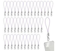 50 Stück violet Mobile Phone Lanyard Strap for Keyrings, Mobile Phone Pendant Loops with Carabiner, Phone Ring Strap, Mobile Phone Charm Cord for Pendents, USB Key Pendentif