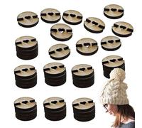 50 supports de pompons pour chapeau - Outil de fixation pour fabrication de chapeaux tricotés en bois | Porte-chapeaux, accessoires de chapeau porte-chapeau en bois, boutons de toques tricotée