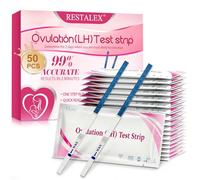 50 Tests d’Ovulation, Bandelettes de Détection pour Suivi du Cycle, Test de Fertilité Féminine de la Famille, Sensibilité Optimale, Détection Rapide
