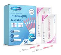 50 Tests d’Ovulation, Bandelettes LH 25 miu/ml Sensibilité, Kit de Suivi du Cycle Femme, Tests d'ovulation pour Fertilité, Résultats Rapides et Fiables