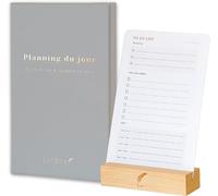 50 To Do List Avec Support En Bois, Non Daté, Planner Journalier De Productivité En Français, Planning Du Jour, Bloc Note, Liste De Tâches, Cartes De Productivité,Daily Planner A6