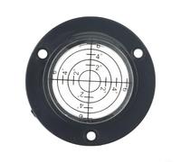 50 x 12 mm Mini niveau à bulle rond pour niveau à bulle en acrylique transparent et bulle d'angle noir Convient pour outils de mesure Bullseye (coquille noire, eau blanche)