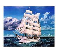 (50 x 40 cm) DIY Square Diamond Painting Full Drill Kit de Peinture Diamant Carré 5D à Faire Soi-même Diamond Painting Carré Broderie Diamant kit Complet Voilier Point de Croix Travaux Manuels