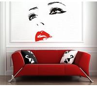 (50 x 40 cm) vinyle-Face à lèvres Sexy Silhouette ado Home Sticker décoratif motif Random DIY Offert en cadeau !
