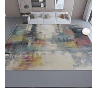 50 x 80 cm Tapis Salon Bleu Poil Ras Tapis Lavable Chambre Descente De Lit Antidérapant, Paysage Urbain Abstrait De Style Antique Motif Imprimé Salon pour Interieur Salle à Manger