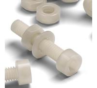 50 x douilles en nylon, vis de machine en plastique M3 x 20mm, boulons, écrous et rondelles