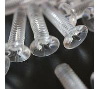 50 x écrous et boulons à tête croisée, matière plastique acrylique transparente, M5 x 20 mm - Vis en plastique acrylique, acrylique vis à tête fraisée, transparente vis à tête fraisée