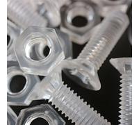 50 x écrous et boulons à tête croisée, matière plastique acrylique transparente, M6 x 20 mm - Vis en plastique acrylique, acrylique vis à tête fraisée, transparente vis à tête fraisée