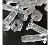 50 x écrous et boulons à tête croisée, matière plastique acrylique transparente, M6 x 20 mm - Vis en plastique acrylique, acrylique vis à tête fraisée, transparente vis à tête fraisée
