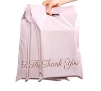 50 x Enveloppes d’expédition A3 avec poignées "" Thank you""- 31x42+7cm rose - Pochettes d’envoi en plastique
