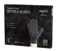 50 X Extra Thick Diamond Grip Diamond Gloves Black And Orange Disposable Gloves Perfect Grip Mounting Protective Gloves Powder-Free Latex Free Work Gloves (L,Black)