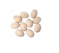 50 x Oeufs uniformes en bois massif pour la peinture de découpage et la pyrogravure. Bois de hêtre non traité pour la décoration 25 x 35 mm - Taille plus petite qu'un œuf de pigeon - Idéal pour Pâques