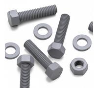 50 x PVC Vis à tête hexagonale Gris Écrous et vis en plastique PVC-U, robustes, en UPVC, écrous et vis en plastique, M6 x 25mm