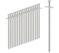 50 x Steel Tent Pegs, 23 cm Long, Rust-Proof, for Camping and Outdoor, for Hard and Normal Floors, Diameter 4 mm, Metal Storm Resistant