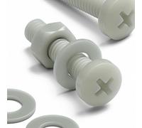 50 x tête cylindrique en super nylon renforcé de fibre de verre, vis à tête cruciforme, M4 x 20 mm, écrous et boulons en plastique, rondelles