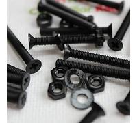 50 x tête fraisée en nylon noir, vis de machine en plastique pour traverse, M3 x 25mm, boulons, écrous et rondelles