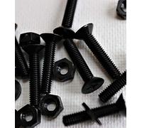 50 x tête fraisée en nylon noir, vis de machine en plastique pour traverse, M4 x 20mm, boulons, écrous et rondelles
