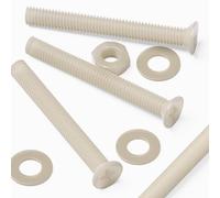 50 x tête fraisée en nylon, vis de machine en plastique pour traverse, M3 x 25mm, boulons, écrous et rondelles