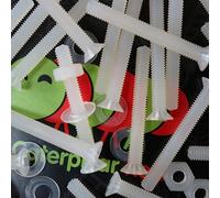 50 x tête fraisée en nylon, vis de machine en plastique pour traverse, M3 x 25mm, boulons, écrous et rondelles