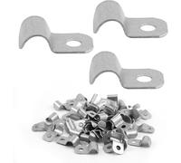 50 x U-Shaped Clamps,Stainless Steel Cable Clips,Single Hole Fixing,Rigid Mesh Fixing on Wall Fixing Hose Diameter 6-7 mm for Installation of Cables,Wires and Pipes