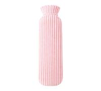 500/1000ML Long Hot Water Bottle with Plush Cover, Leak-Proof Warmer | Premium PVC material with soft plush cover offers soothing heat for pain relief and comfort at home or office Pink 1000ML