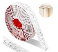 500 * 3.6cm Moulure Murale Autocollant,3d Vintage Pattern Moulure Decorative, Flexible Moulure Plafond Waterproof, Moulure Adhesive For Mirror Frame，Home Decoration（White-Silver Pattern）