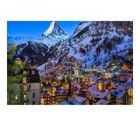 500(52x38cm) pièces de Puzzles en Bois Vallée de Zermatt, Alpes suisses, Villages, décoration intérieure et Cadeaux