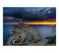 500(52x38cm) pièces de Puzzles pour Adultes, Ocean Sunrise Evening News Lighthouse Road Landscape Puzzles à Mallórca, Espagne, Youth Game Puzzle Toy Gift