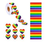 500 Autocollants D'Amour Arc-En-Ciel Et 5 Autocollants De Tatouage Arc-En-Ciel, Autocollants Arc-En-Ciel, Autocollants De Fête, Autocollants Décoratifs, Autocollants D'Emballage Cadeau