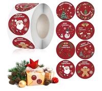 500 Autocollants de Noël Autoadhésifs en Papier Kraft avec Motifs Festifs, Idéaux pour Cadeaux, Lettres & Décorations DIY, Inclut Flocons de Neige, Sapins & Pères Noël